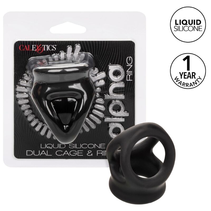 CALEXOTICS - ANNEAU DOUBLE CAGE ALPHA NOIR