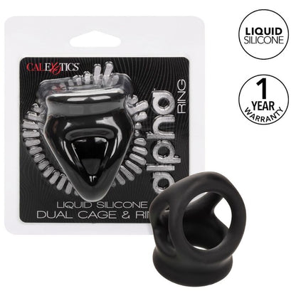 CALEXOTICS - ANNEAU DOUBLE CAGE ALPHA NOIR
