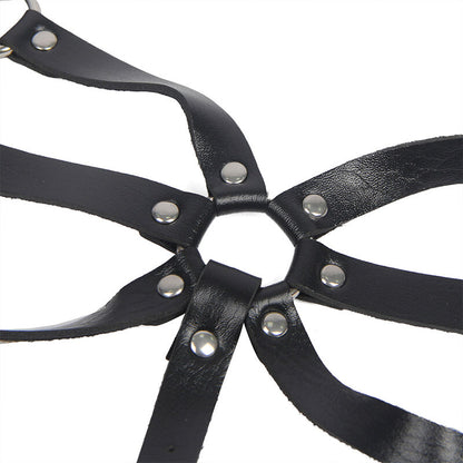 SUBBLIME - ARNÉS CORPORAL CON TIRAS AJUSTABLES DE CUERO NEGRO TALLA ÚNICA