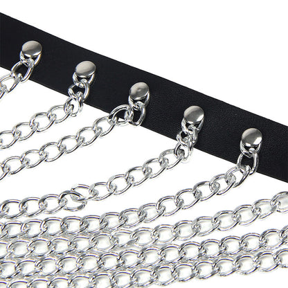 SUBBLIME - CHEST HARNESS WITH BIG RING CHAINS ONE SIZE