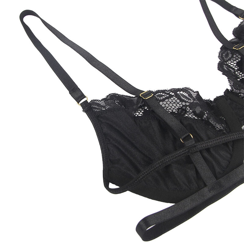 SUBBLIME - SET OF 3 PIECES BRA + THONG + LACE GARTER
