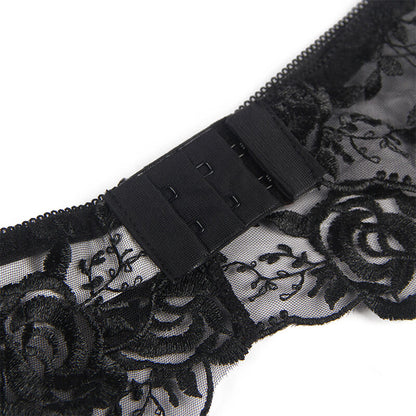 SUBBLIME - SET OF 3 PIECES BRA + THONG + GARTER FLORAL PRINT