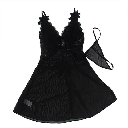 SUBBLIME - BABYDOLL TULLE FABRIC WITH LACE AND FLOWER DETAIL