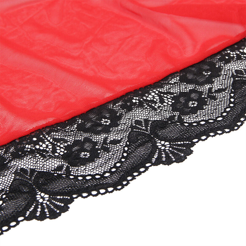 SUBBLIME - TRANSPARENT FABRIC ROBE WITH LACE DETAIL