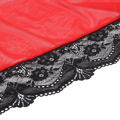 SUBBLIME - TRANSPARENT FABRIC ROBE WITH LACE DETAIL
