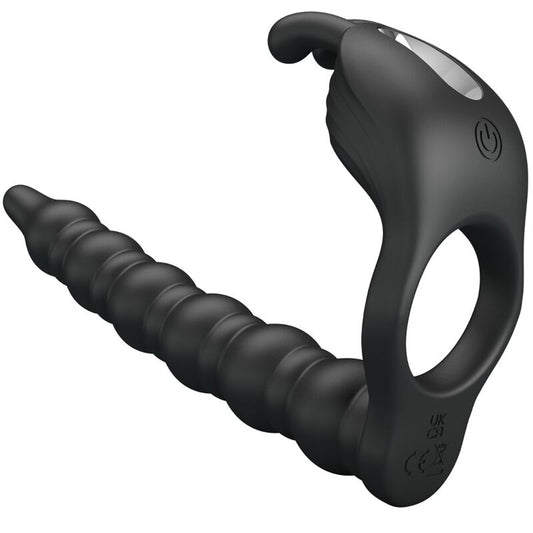 PRETTY LOVE - BLACKNEY PENIS RING WITH BLACK VIBRATOR PLUG