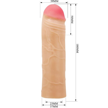 PRETTY LOVE - FUNDA EXTENSORA DE PENE CHANE COLOR CARNE