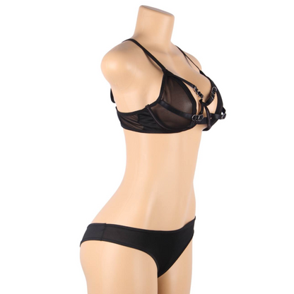 SUBBLIME - TWO PIECE SET OF TRANSPARENCY BRA AND S/M STRIPS