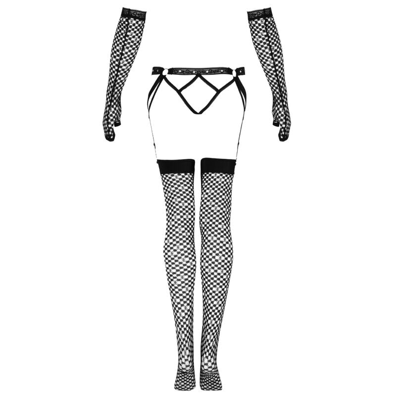 LIVCO CORSETTI FASHION - NEMALIA SET GARTER + STOCKINGS + GLOVES