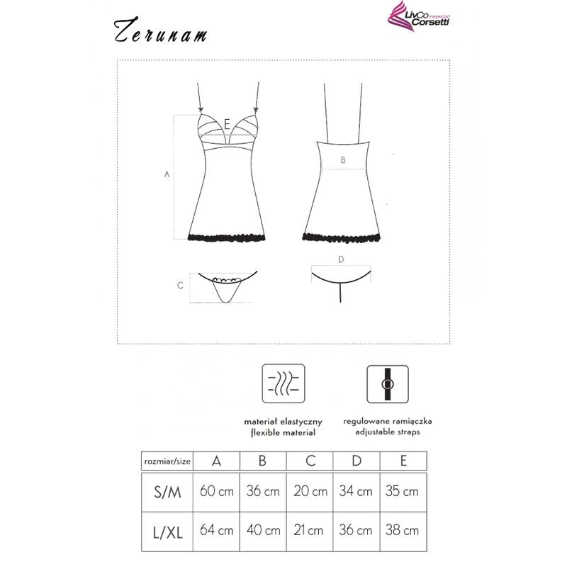 LIVCO CORSETTI FASHION - ZERUNAM SET BABYDOLL + THONG