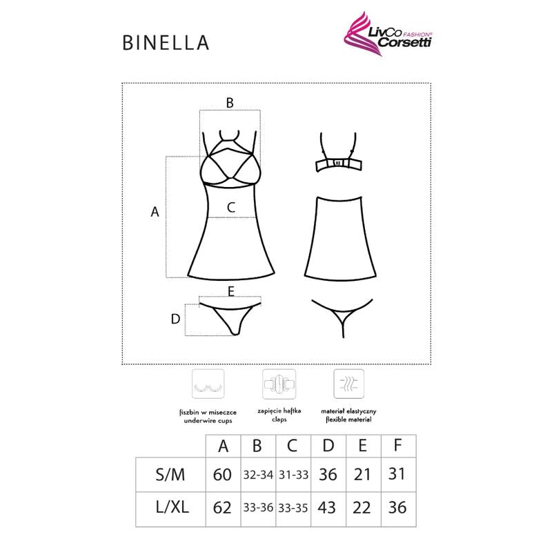 LIVCO CORSETTI FASHION - BINELLA SET BABYDOLL + THONG