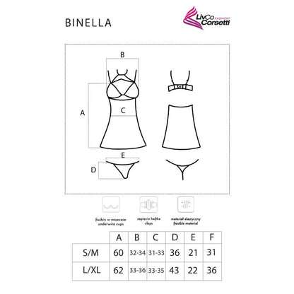 LIVCO CORSETTI FASHION - BINELLA SET BABYDOLL + THONG
