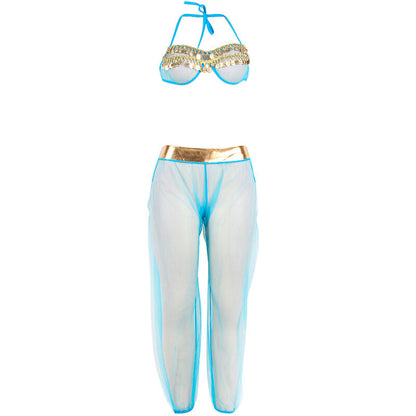 SUBBLIME - INDIA STYLE BLUE LINGERIE SET L/XL