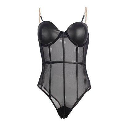 SUBBLIME - CHAIN SUSPENDERS BODYSUIT