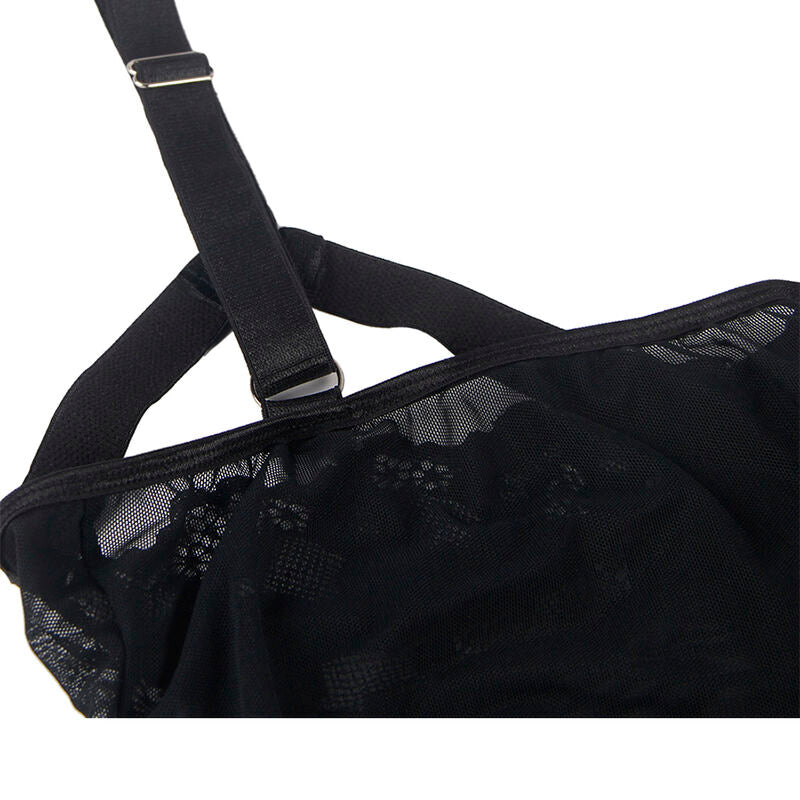 SUBBLIME - TEDDY WITH GARTER STRAP DETAIL CHEST BLACK L/XL