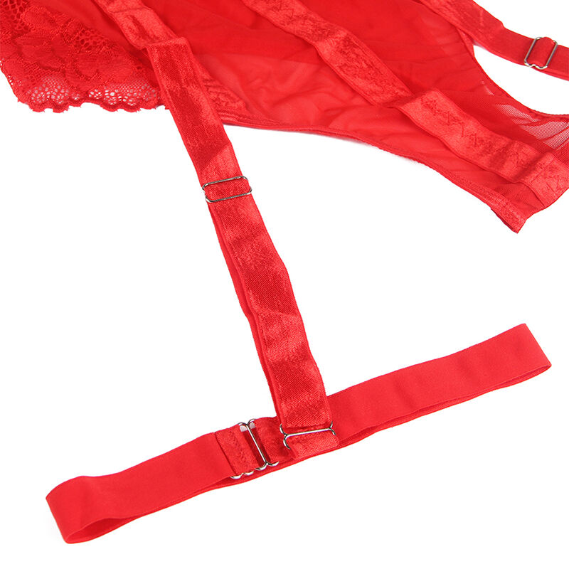 SUBBLIME - TEDDY WITH GARTER STRAP DETAIL CHEST RED L/XL
