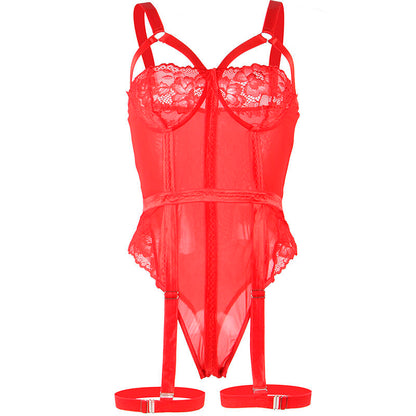 SUBBLIME - TEDDY WITH GARTER STRAP DETAIL CHEST RED L/XL
