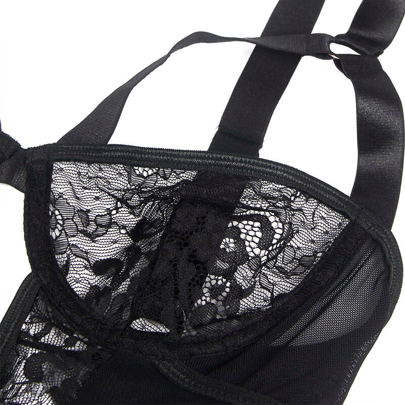 SUBBLIME - TEDDY WITH GARTER WITH LACE DETAIL AND STRIPS