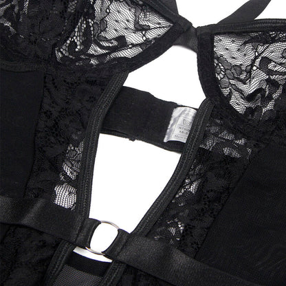 SUBBLIME - TEDDY WITH GARTER WITH LACE DETAIL AND STRIPS