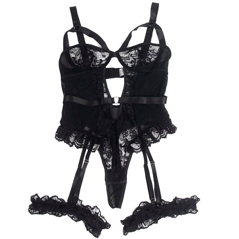 SUBBLIME - TEDDY WITH GARTER WITH LACE DETAIL AND STRIPS