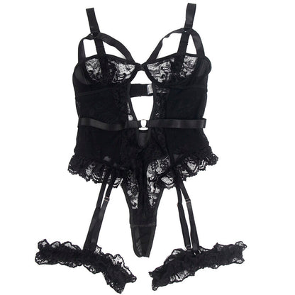 SUBBLIME - TEDDY WITH GARTER WITH LACE DETAIL AND STRIPS