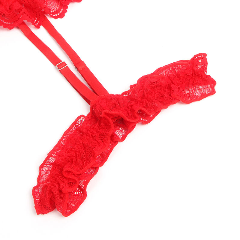SUBBLIME - TEDDY WITH GARTER WITH LACE DETAIL AND STRIPS