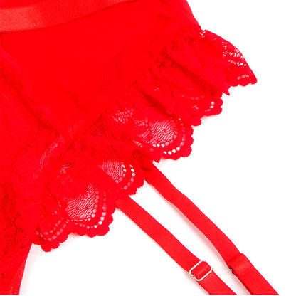 SUBBLIME - TEDDY WITH GARTER WITH LACE DETAIL AND STRIPS