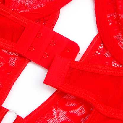 SUBBLIME - TEDDY WITH GARTER WITH LACE DETAIL AND STRIPS