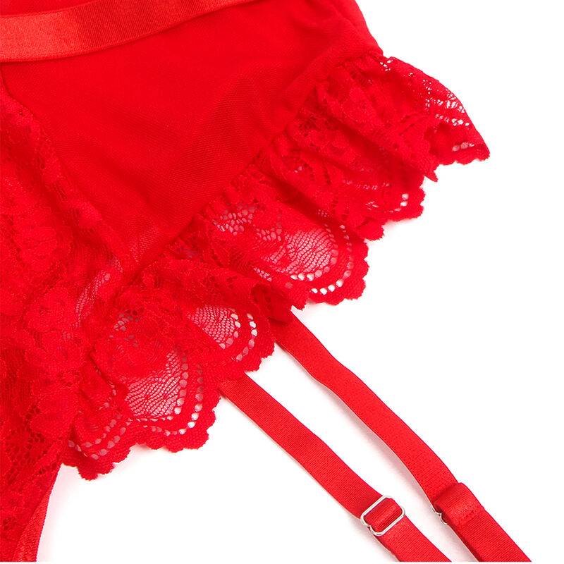 SUBBLIME - TEDDY WITH GARTER WITH LACE DETAIL AND STRIPS