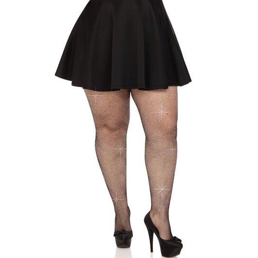 LEG AVENUE - CRYSTALIZED MESH STOCKINGS