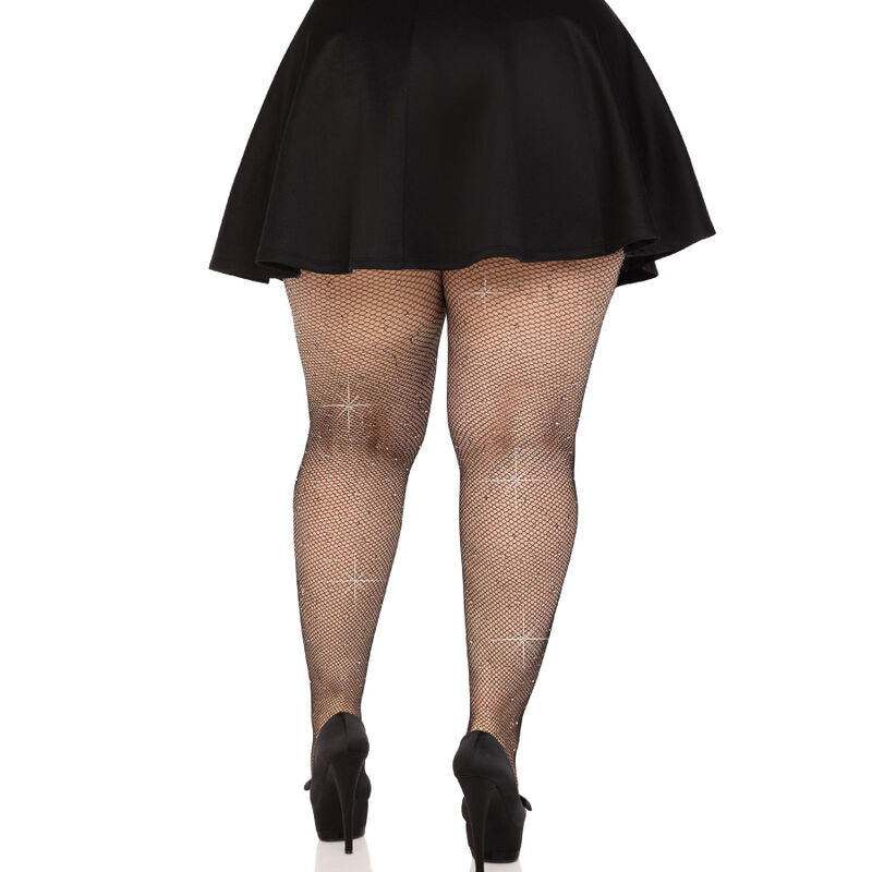 LEG AVENUE - CRYSTALIZED MESH STOCKINGS