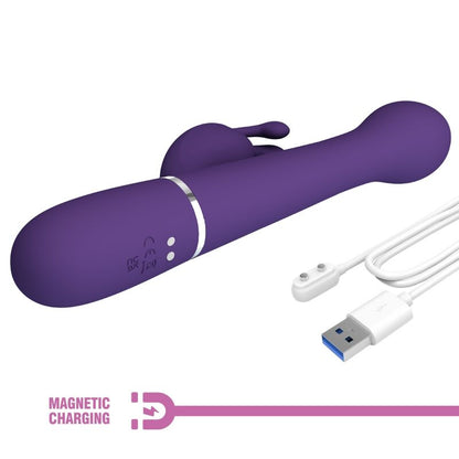 PRETTY LOVE - DEJON RABBIT VIBRATOR 3 IN 1 MULTIFUNCTION PURPLE