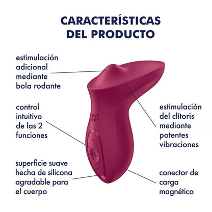 SATISFYER - EXCITERRR LAY-ON CLITORIS BERRY VIBRATOR