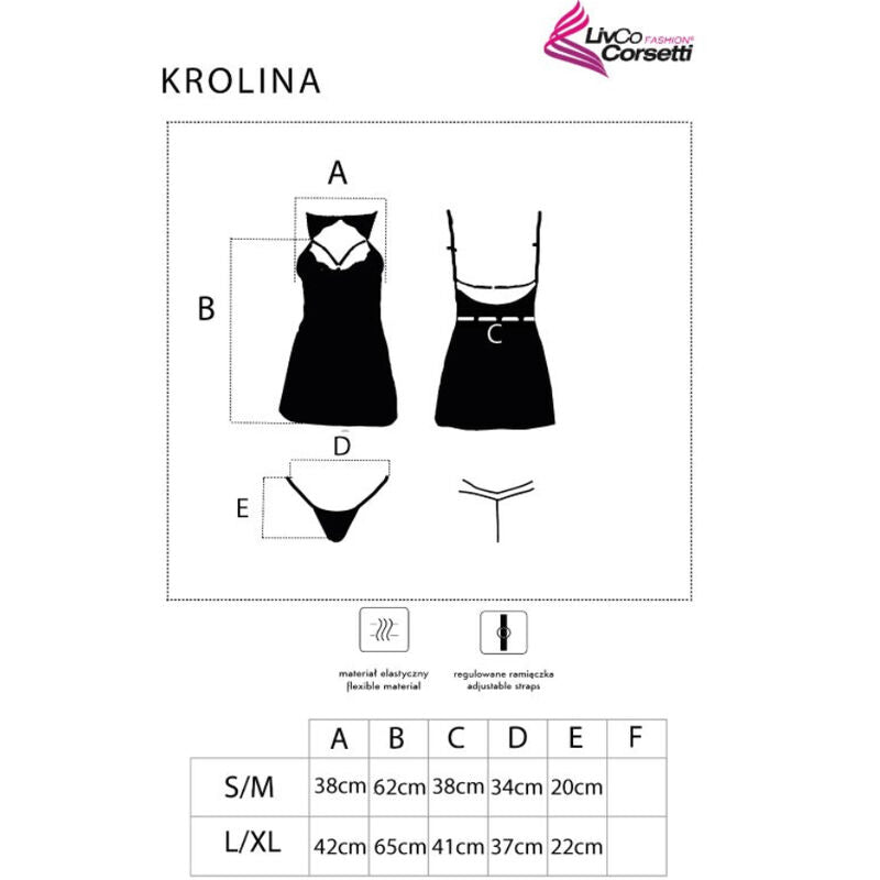 LIVCO CORSETTI FASHION - KROLINA LC 90734 CHEMISE + THONG