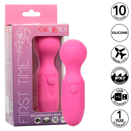 CALEXOTICS - MASSEUR RECHARGEABLE PREMIÈRE FOIS 10 VIBRATIONS ROSE