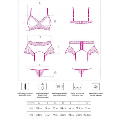LIVCO CORSETTI FASHION - NAHIR LC 20214 BRA + PANTY + GARTER BELT