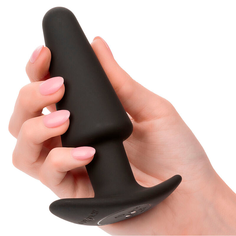 CALEXOTICS - ROCK BOTTOM TAPÓN ANAL CÓNICO 10 VIBRACIONES SILICONA NEGRO