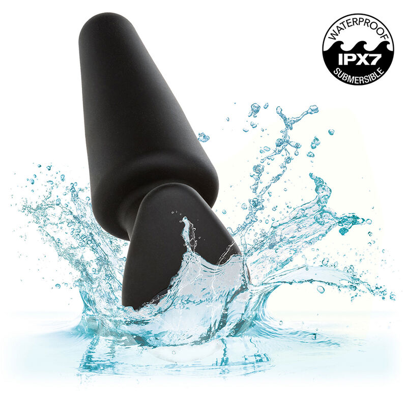 CALEXOTICS - ROCK BOTTOM TAPÓN ANAL CÓNICO 10 VIBRACIONES SILICONA NEGRO