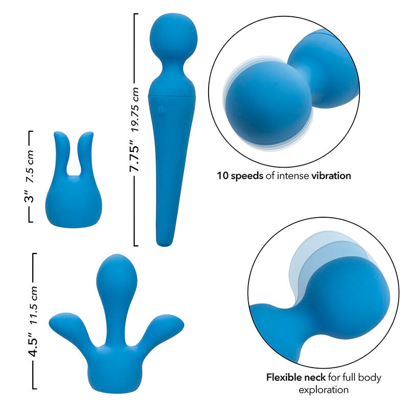 CALEXOTICS - BAGUETTE VIBRANTE COUTURE KIT 10 VIBRATIONS BLEUE