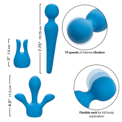 CALEXOTICS - BAGUETTE VIBRANTE COUTURE KIT 10 VIBRATIONS BLEUE