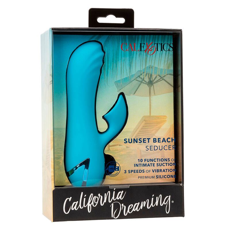 CALEXOTICS - VIBREUR ET STIMULATEUR SUNSET BEACH SEDUCER 10 FONCTIONS BLEU