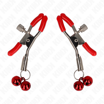 KINK - RED DOUBLE BELL NIPPLE CLAMP RED 6 CM
