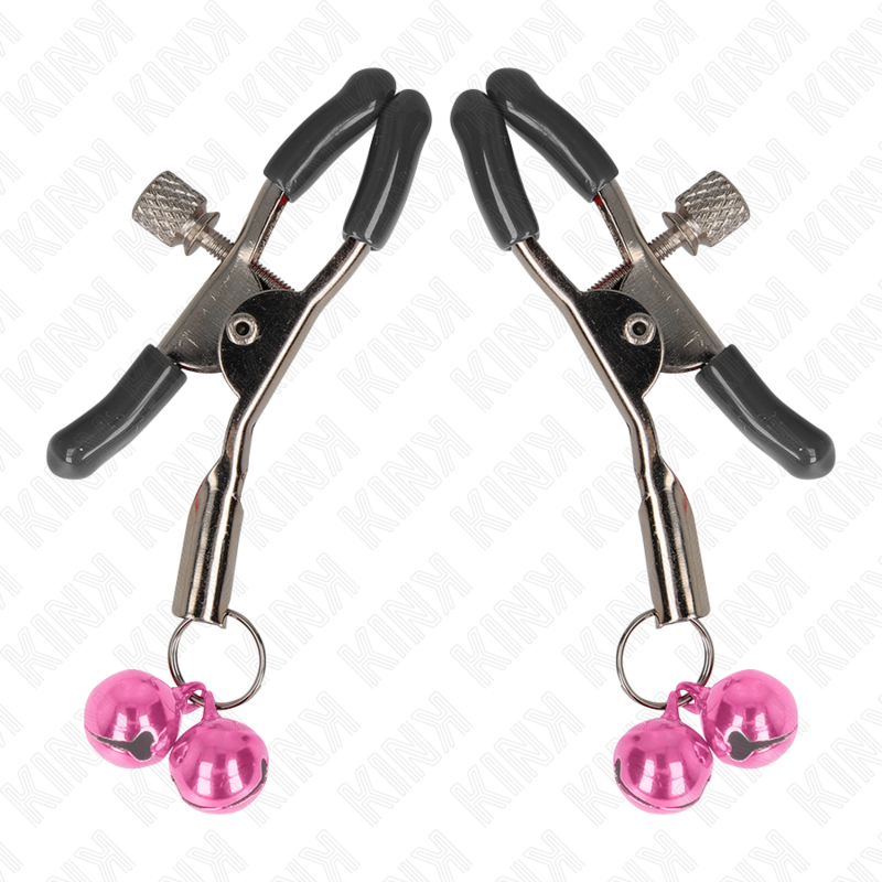 KINK - SERRE-TÉTONS DOUBLE CLOCHETTE ROSE 6 CM