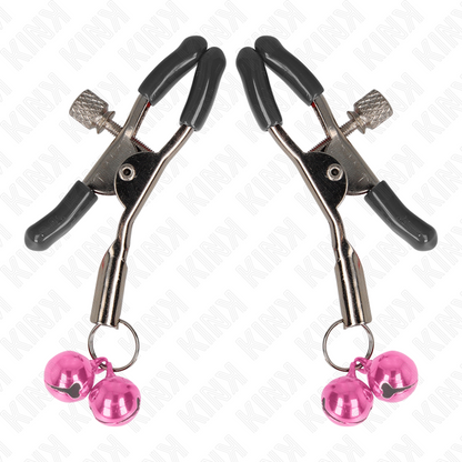KINK - SERRE-TÉTONS DOUBLE CLOCHETTE ROSE 6 CM