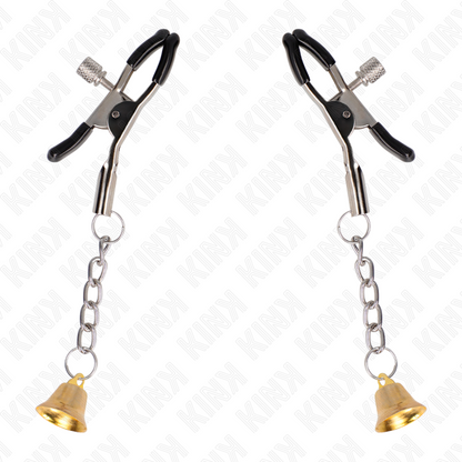 KINK - GOLD BELL PENDANT NIPPLE CLAMPS 6 CM