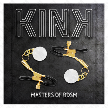 KINK - ABRAZADERAS PARA PEZONES CON CUENTAS DE CRISTAL DORADO 6 CM