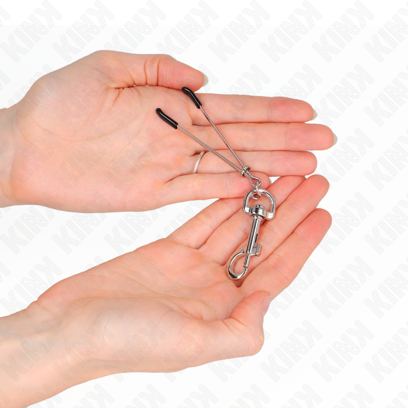 KINK - PINZA PARA PEZÓN DE GANCHO FINO PLATA 7 CM