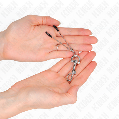 KINK - PINZA PARA PEZÓN DE GANCHO FINO PLATA 7 CM
