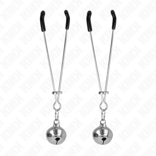 KINK - ABRAZADERAS DE PEZÓN DE CAMPANA FINA PLATEADAS 7 CM