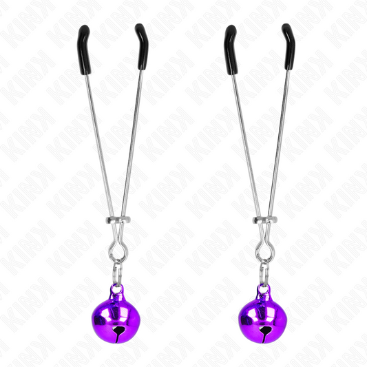 KINK - ABRAZADERAS DE PEZONES DE CAMPANA FINA MORADAS 7 CM